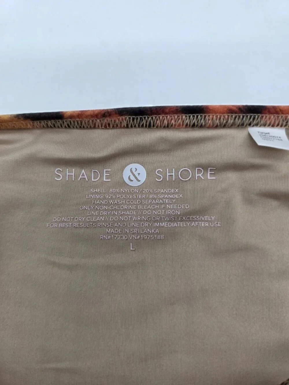 Shade & Shore Womens String Bikini Bottom Size Large Tiger Stripes Swimsuit Swim